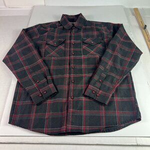 Dixxon Snap On Tool Flannel Shirt Adult Large Black Plaid Button Up Long Sleeve
